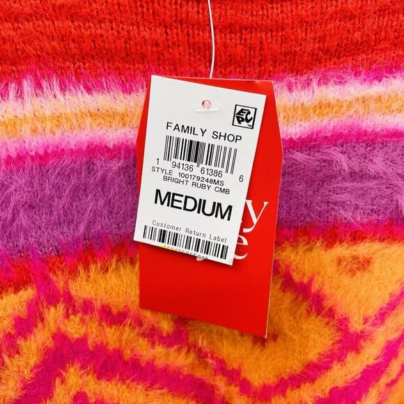 Holiday Lane Womens Size Medium Fair Isle Fuzzy Crewneck Sweater in Red $59 012 - Picture 8 of 9